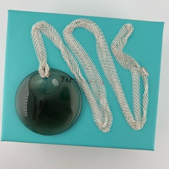 RARE Tiffany & Co. 50mm Smoky Quartz Disc Mesh Necklace Elsa Peretti 🤎 - Picture 3 of 8